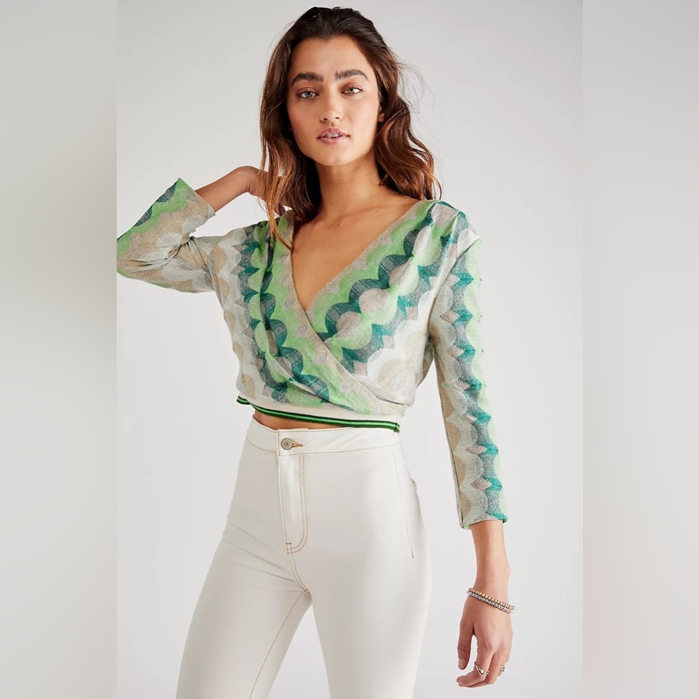 Free People x Anna Sui knit wave rider top size S